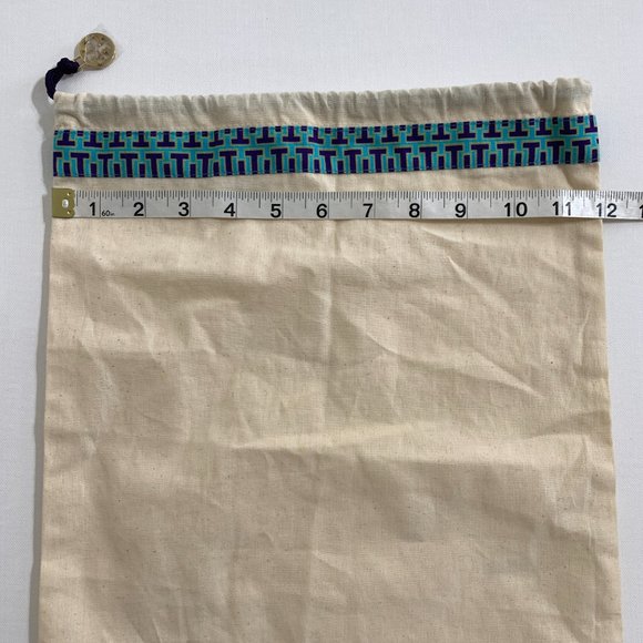 Tory Burch Dust Bag Only for Small Handbag Cotton Blue Pattern Patched 15 x 12 - Picture 8 of 10